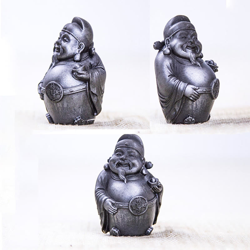 Nimara Ritual Handmade Literary Military God of Wealth Iron Powder Rust Cast Resin Statue Home Decoration