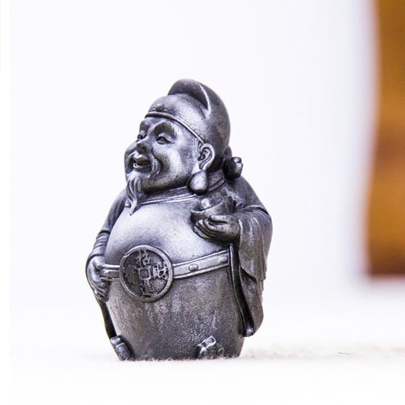Nimara Ritual Handmade Literary Military God of Wealth Iron Powder Rust Cast Resin Statue Home Decoration