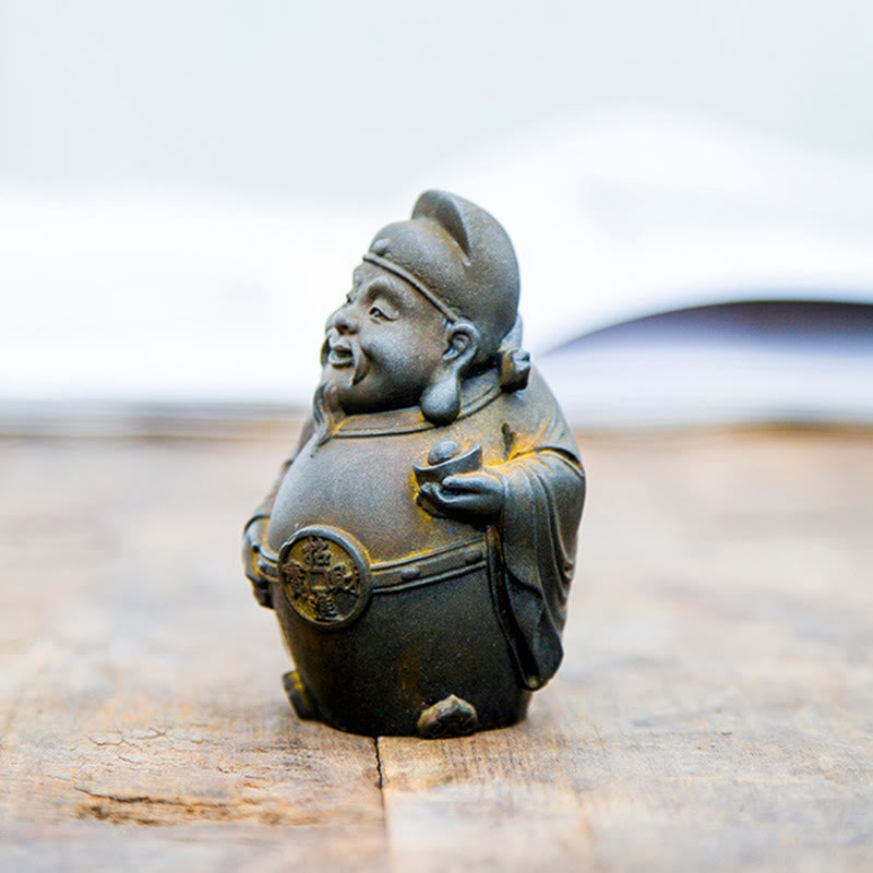 Nimara Ritual Handmade Literary Military God of Wealth Iron Powder Rust Cast Resin Statue Home Decoration