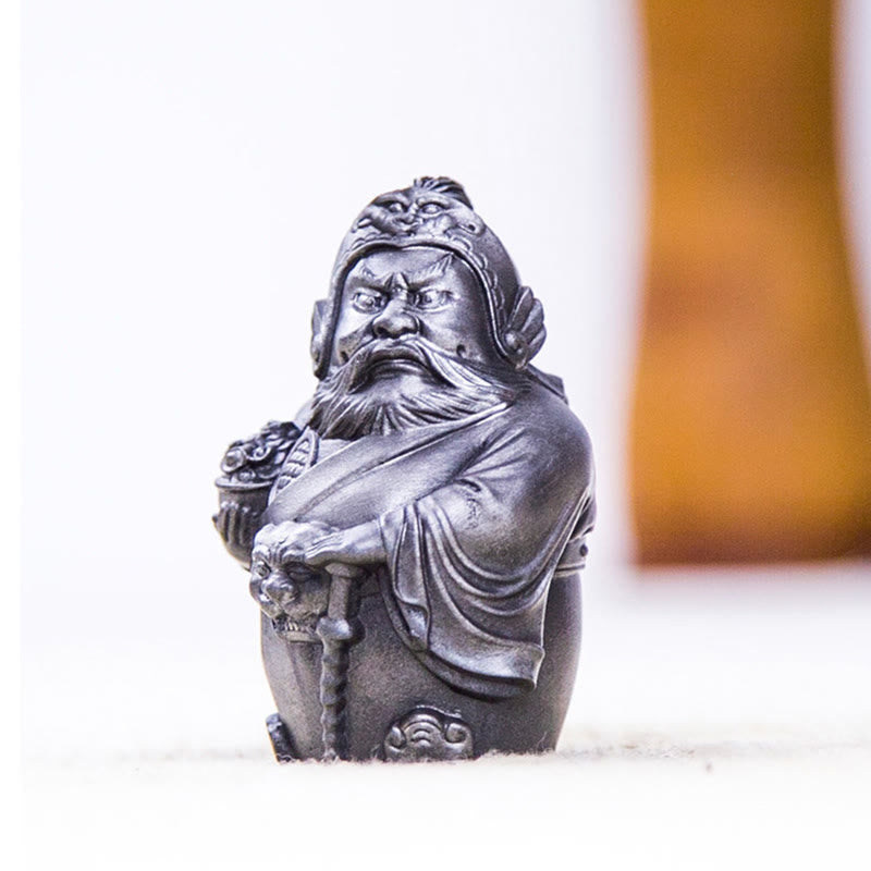Nimara Ritual Handmade Literary Military God of Wealth Iron Powder Rust Cast Resin Statue Home Decoration
