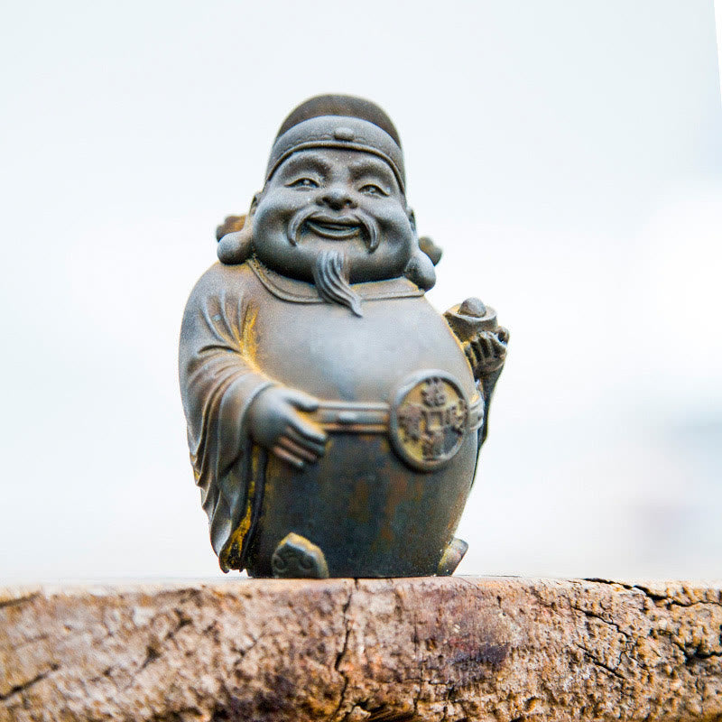 Nimara Ritual Handmade Literary Military God of Wealth Iron Powder Rust Cast Resin Statue Home Decoration