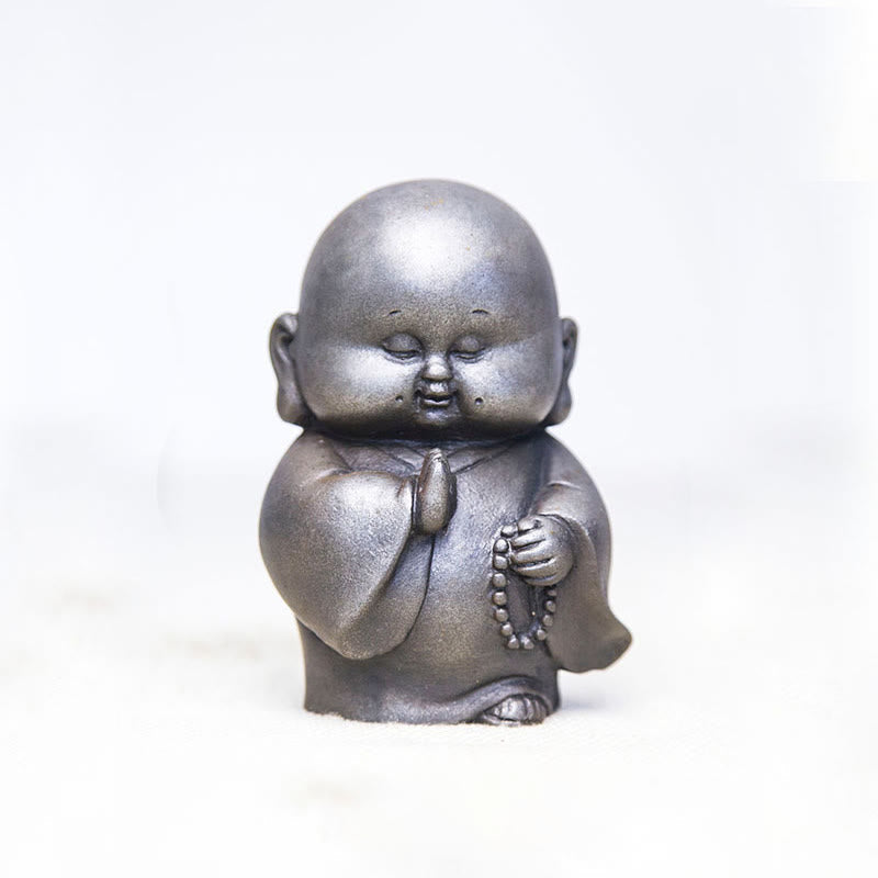 Nimara Ritual Handmade Little Monk Iron Powder Rust Cast Resin Statue Home Decoration
