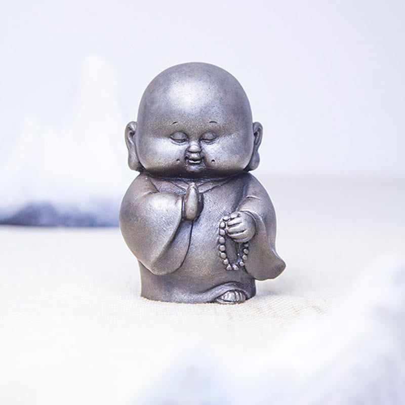 Nimara Ritual Handmade Little Monk Iron Powder Rust Cast Resin Statue Home Decoration