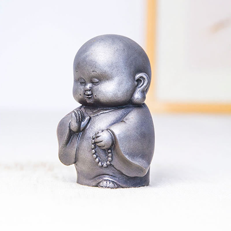 Nimara Ritual Handmade Little Monk Iron Powder Rust Cast Resin Statue Home Decoration