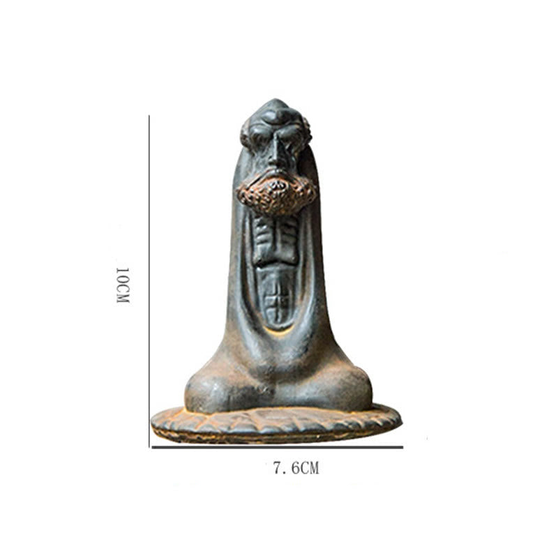 Nimara Ritual Handmade Bodhidharma Iron Powder Rust Cast Resin Statue Home Decoration