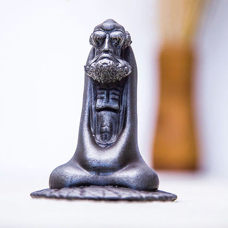 Nimara Ritual Handmade Bodhidharma Iron Powder Rust Cast Resin Statue Home Decoration