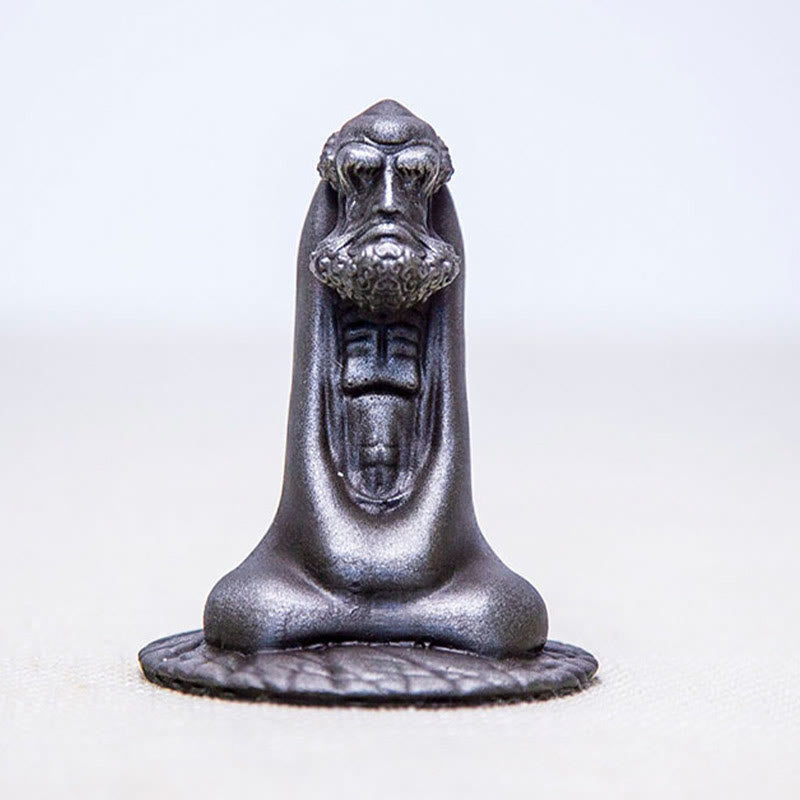 Nimara Ritual Handmade Bodhidharma Iron Powder Rust Cast Resin Statue Home Decoration