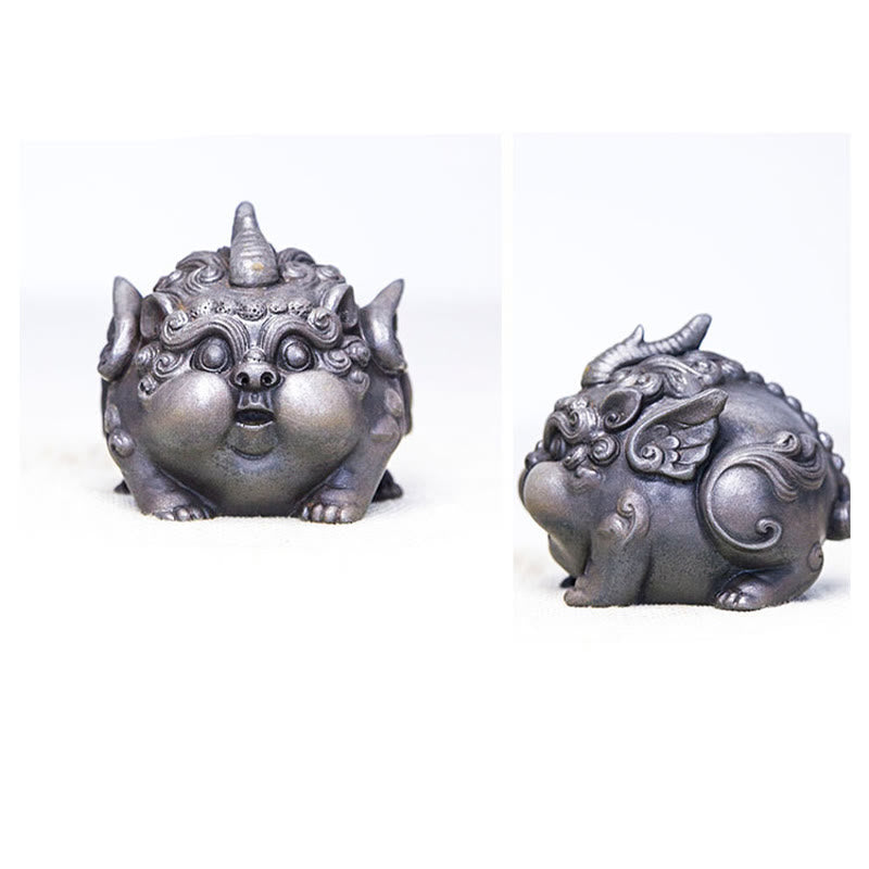 Nimara Ritual Handmade Wealth PiXiu Iron Powder Rust Cast Resin Statue Home Decoration
