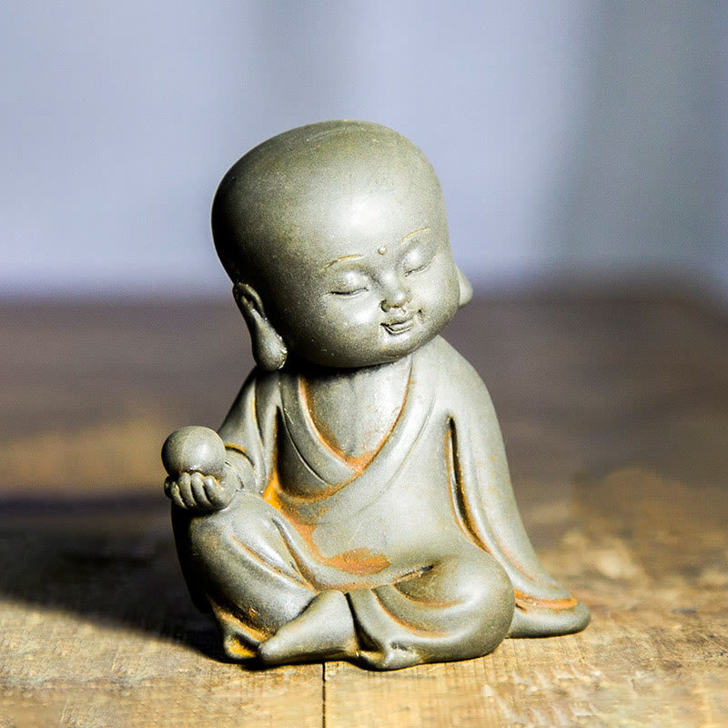 Nimara Ritual Handmade Ksitigarbha Kwan Yin Guanyin Avalokitesvara Tathagata Iron Powder Rust Cast Resin Statue Home Decoration