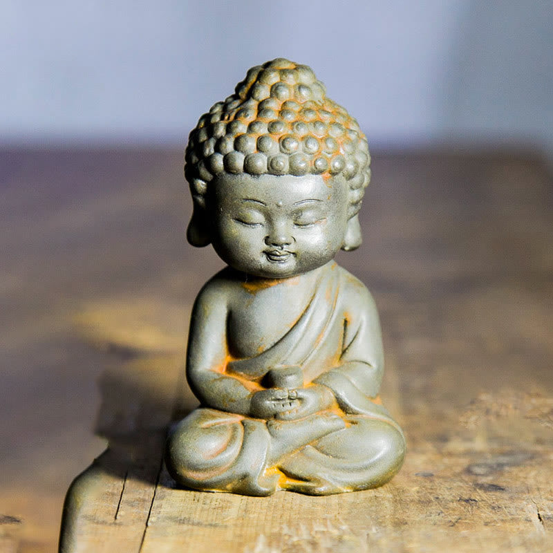 Nimara Ritual Handmade Ksitigarbha Kwan Yin Guanyin Avalokitesvara Tathagata Iron Powder Rust Cast Resin Statue Home Decoration