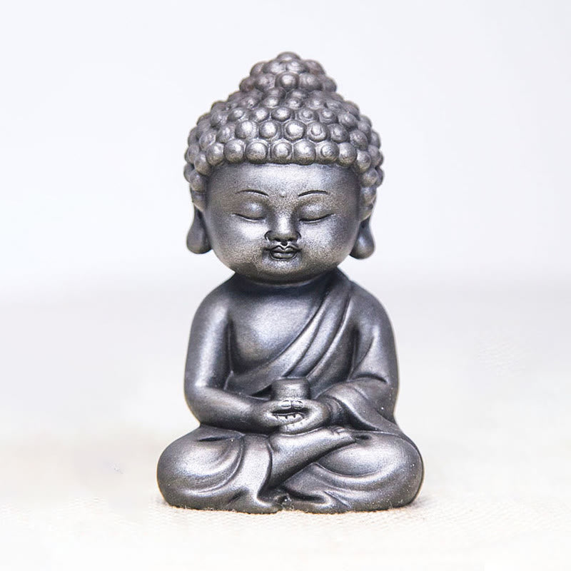 Nimara Ritual Handmade Ksitigarbha Kwan Yin Guanyin Avalokitesvara Tathagata Iron Powder Rust Cast Resin Statue Home Decoration