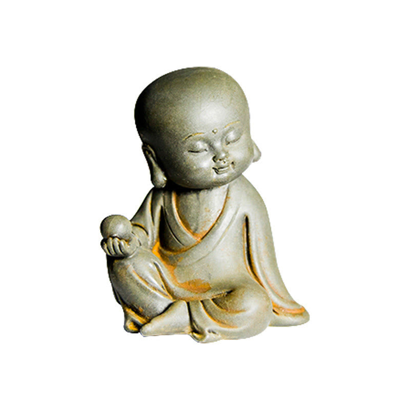 Nimara Ritual Handmade Ksitigarbha Kwan Yin Guanyin Avalokitesvara Tathagata Iron Powder Rust Cast Resin Statue Home Decoration