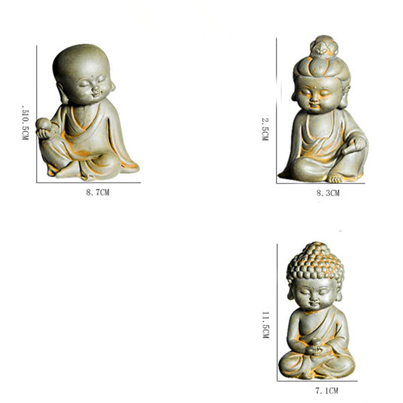 Nimara Ritual Handmade Ksitigarbha Kwan Yin Guanyin Avalokitesvara Tathagata Iron Powder Rust Cast Resin Statue Home Decoration