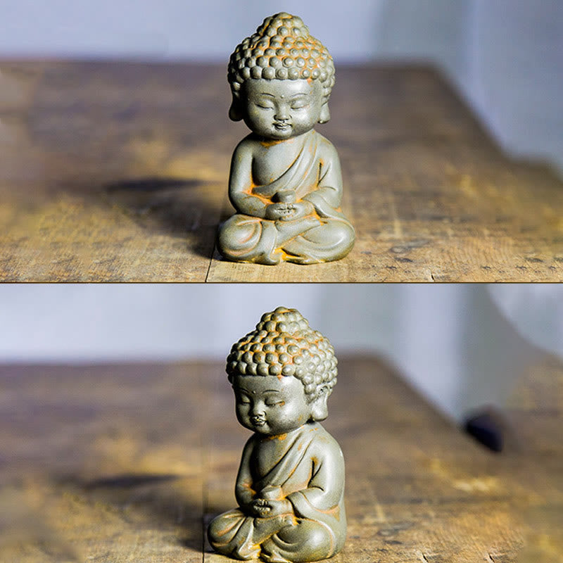 Nimara Ritual Handmade Ksitigarbha Kwan Yin Guanyin Avalokitesvara Tathagata Iron Powder Rust Cast Resin Statue Home Decoration