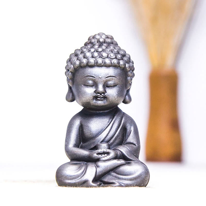 Nimara Ritual Handmade Ksitigarbha Kwan Yin Guanyin Avalokitesvara Tathagata Iron Powder Rust Cast Resin Statue Home Decoration