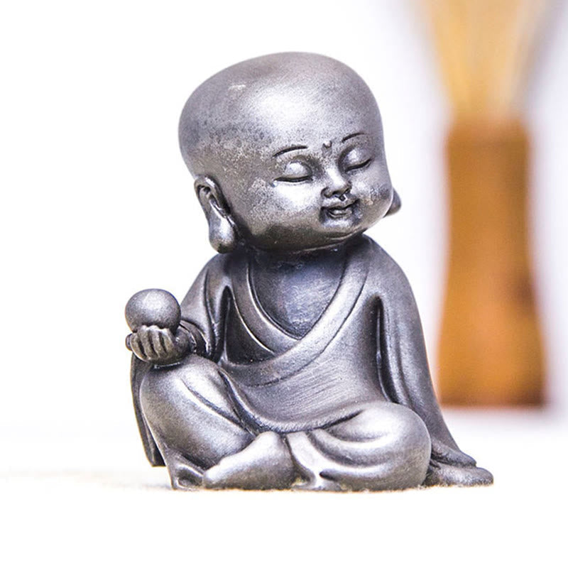 Nimara Ritual Handmade Ksitigarbha Kwan Yin Guanyin Avalokitesvara Tathagata Iron Powder Rust Cast Resin Statue Home Decoration