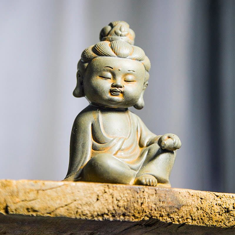 Nimara Ritual Handmade Ksitigarbha Kwan Yin Guanyin Avalokitesvara Tathagata Iron Powder Rust Cast Resin Statue Home Decoration