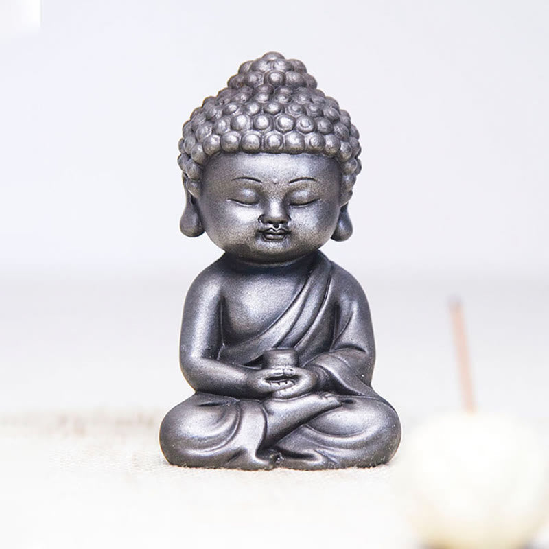 Nimara Ritual Handmade Ksitigarbha Kwan Yin Guanyin Avalokitesvara Tathagata Iron Powder Rust Cast Resin Statue Home Decoration