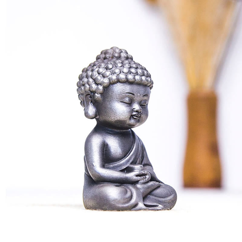 Nimara Ritual Handmade Ksitigarbha Kwan Yin Guanyin Avalokitesvara Tathagata Iron Powder Rust Cast Resin Statue Home Decoration