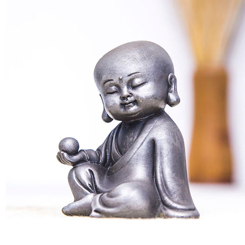 Nimara Ritual Handmade Ksitigarbha Kwan Yin Guanyin Avalokitesvara Tathagata Iron Powder Rust Cast Resin Statue Home Decoration