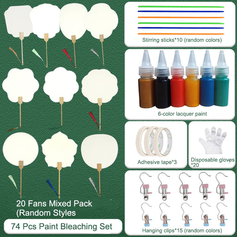 Nimara Ritual DIY Chinese Lacquer Fan Blank Painting Handheld Fan