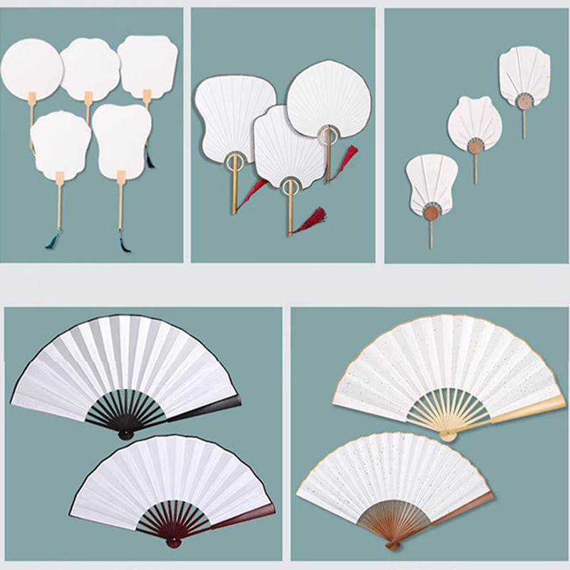 Nimara Ritual DIY Chinese Lacquer Fan Blank Painting Handheld Fan