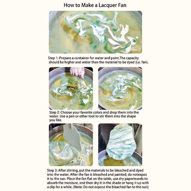 Nimara Ritual DIY Chinese Lacquer Fan Blank Painting Handheld Fan