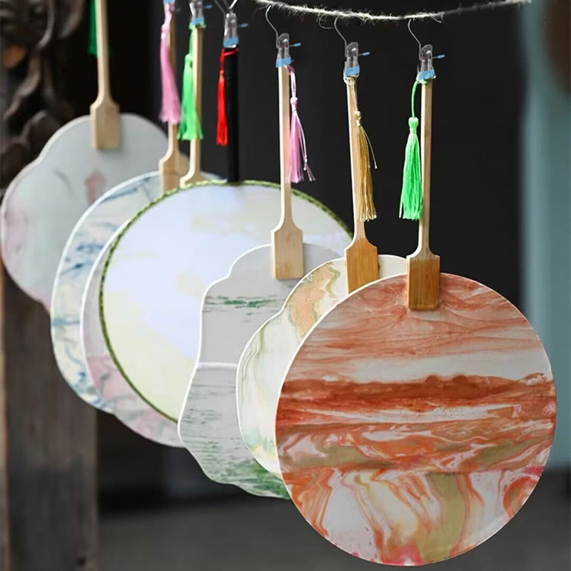 Nimara Ritual DIY Chinese Lacquer Fan Blank Painting Handheld Fan