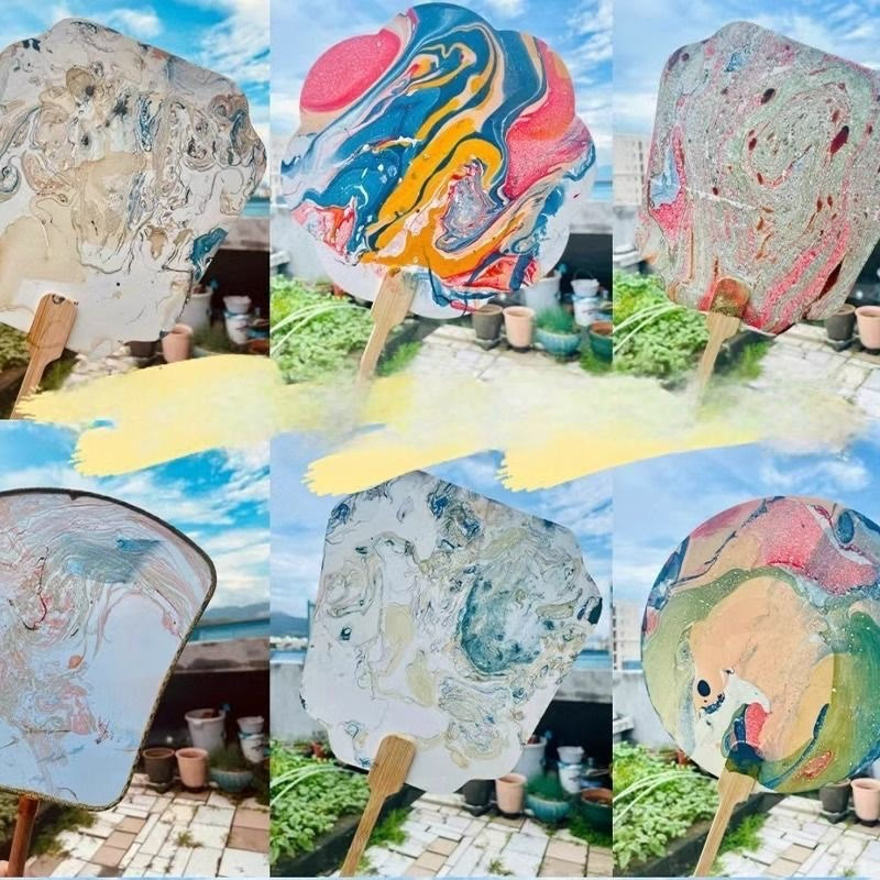 Nimara Ritual DIY Chinese Lacquer Fan Blank Painting Handheld Fan