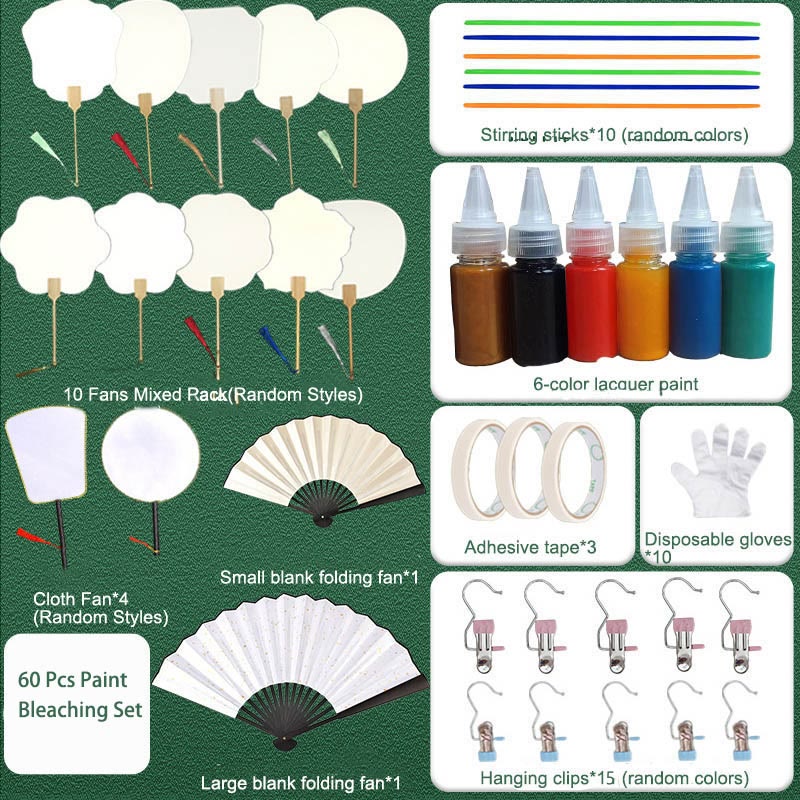 Nimara Ritual DIY Chinese Lacquer Fan Blank Painting Handheld Fan