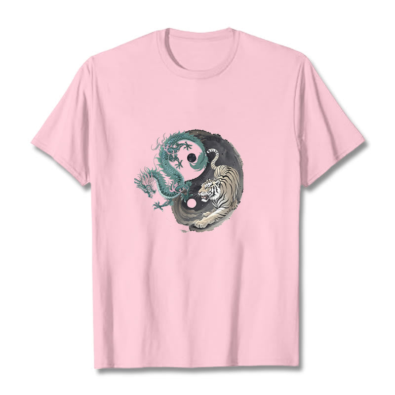 Nimara Ritual Tiger Dragon Yin Yang Cotton Tee T-shirt