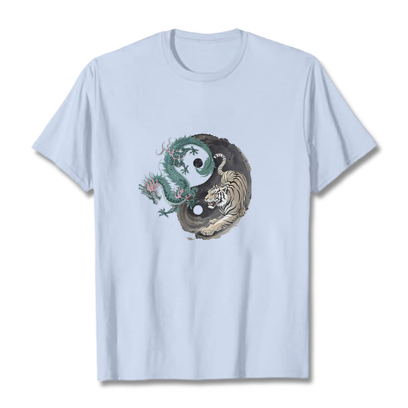 Nimara Ritual Tiger Dragon Yin Yang Cotton Tee T-shirt