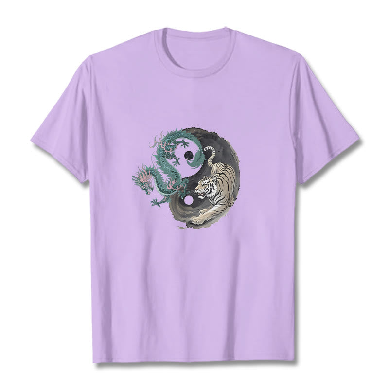 Nimara Ritual Tiger Dragon Yin Yang Cotton Tee T-shirt