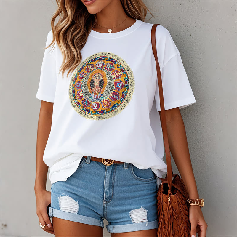 Nimara Ritual Dorje Vajra Mandala Buddha Cotton Tee T-shirt