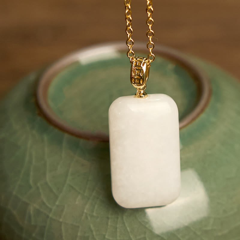 Nimara Ritual Hetian Jade Silver Prosperity Necklace Pendant