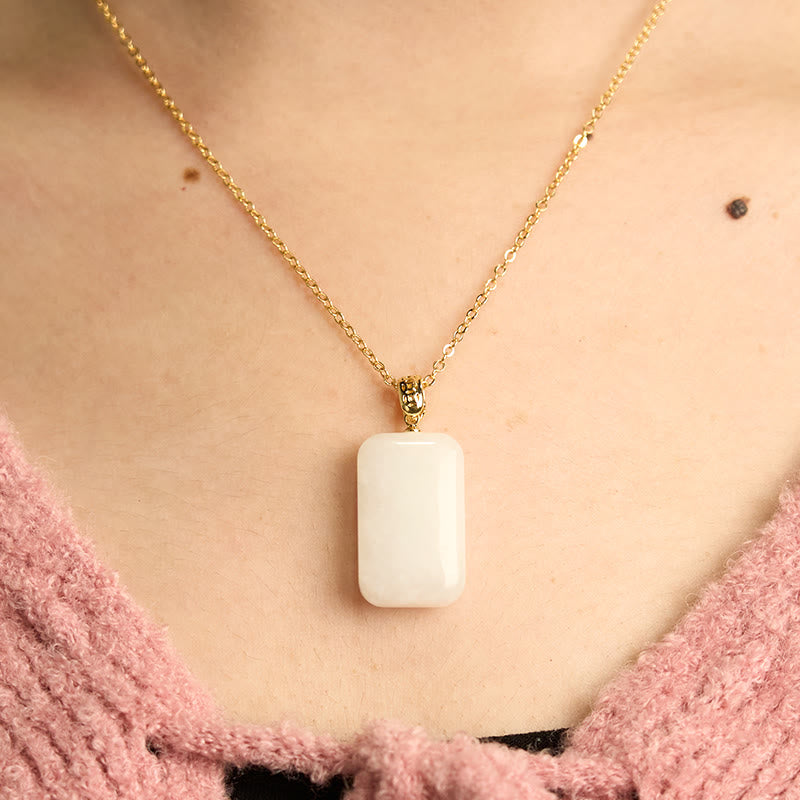 Nimara Ritual Hetian Jade Silver Prosperity Necklace Pendant