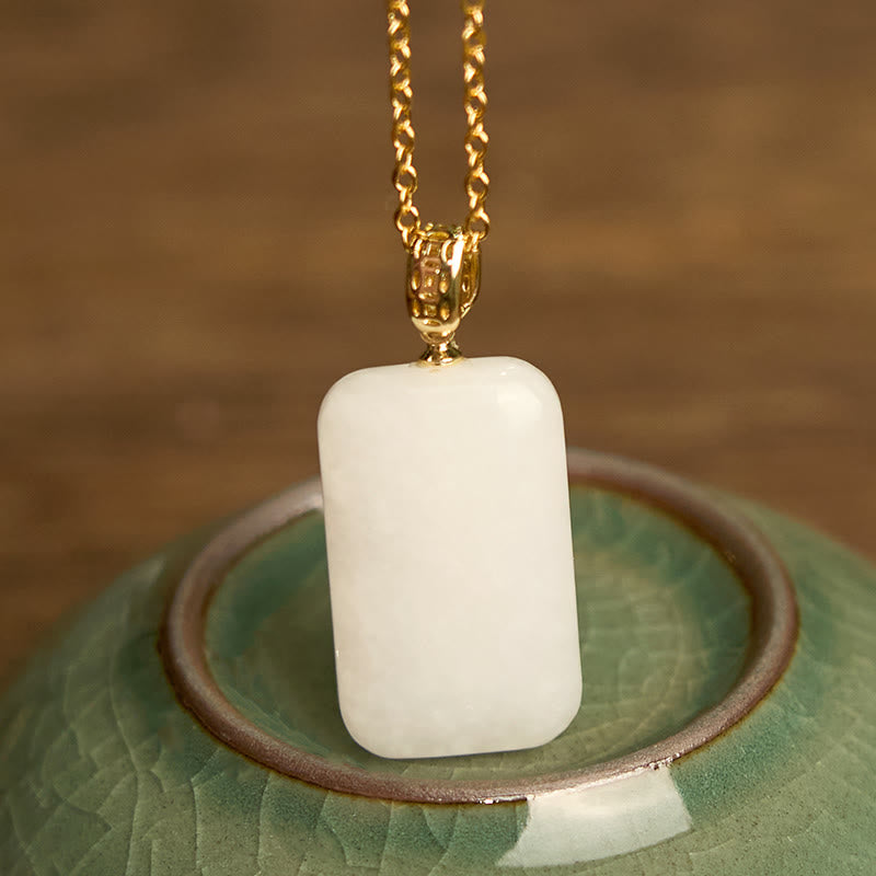 Nimara Ritual Hetian Jade Silver Prosperity Necklace Pendant