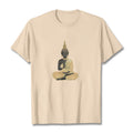 Nimara Ritual Meditating Buddha Pattern Cotton Tee T-shirt