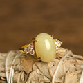 Nimara Ritual Hetian Jade Egg Alloy Ring