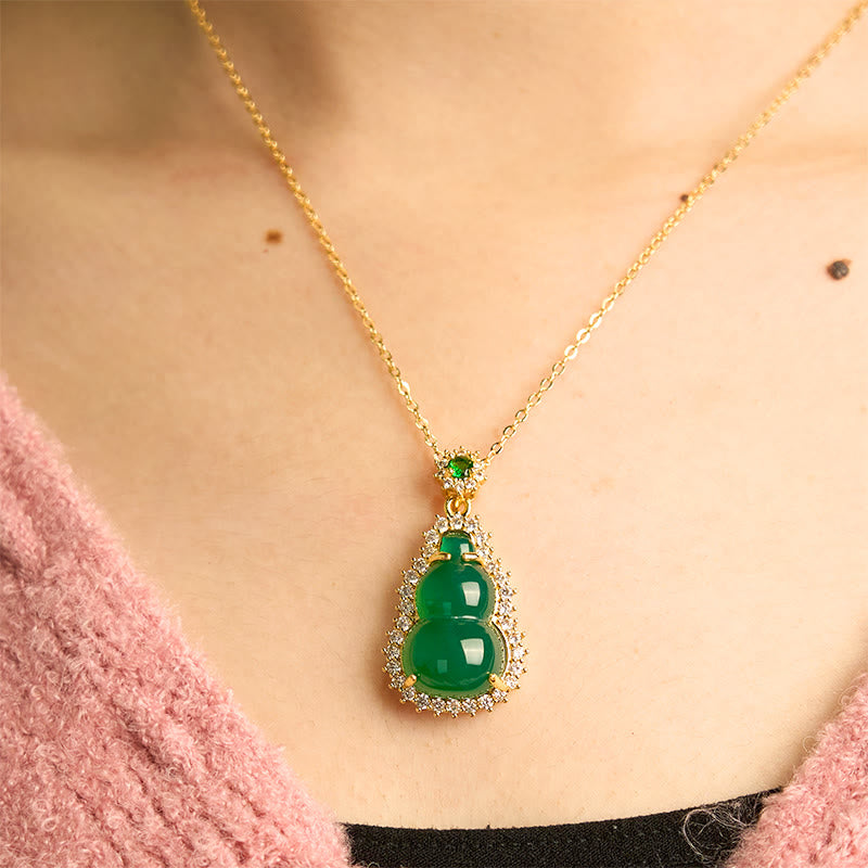 Nimara Ritual Green Chalcedony Gourd Pendant