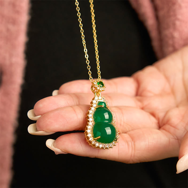 Nimara Ritual Green Chalcedony Gourd Pendant