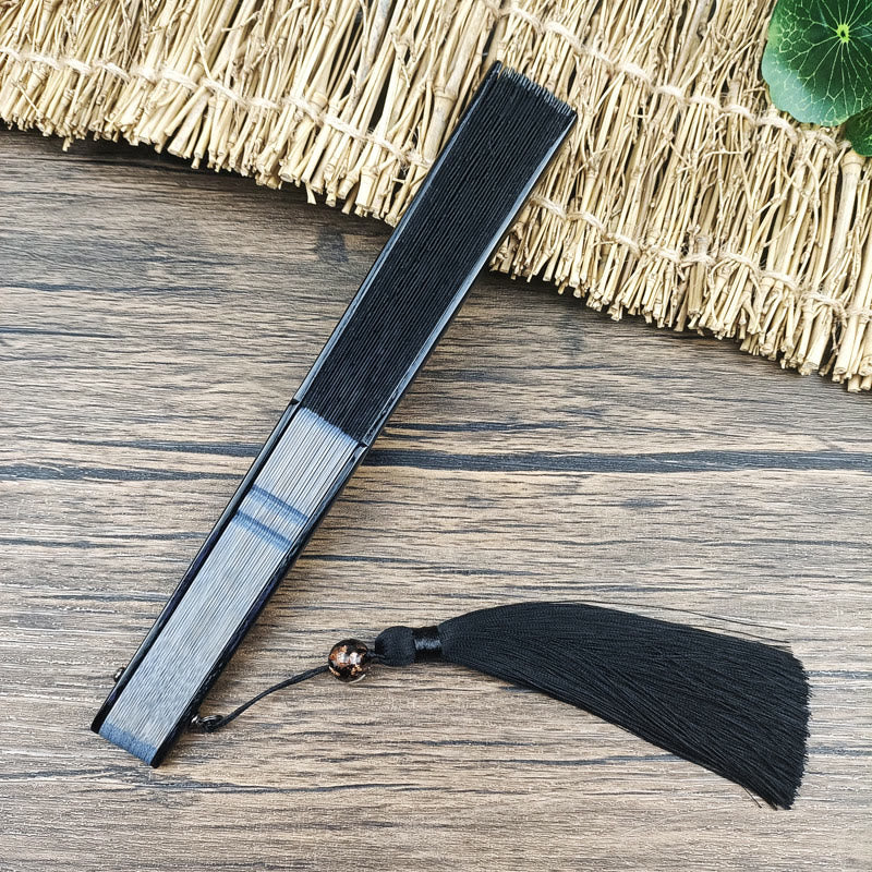 Nimara Ritual Retro Leaves Flower Silk Handheld Bamboo Folding Fan