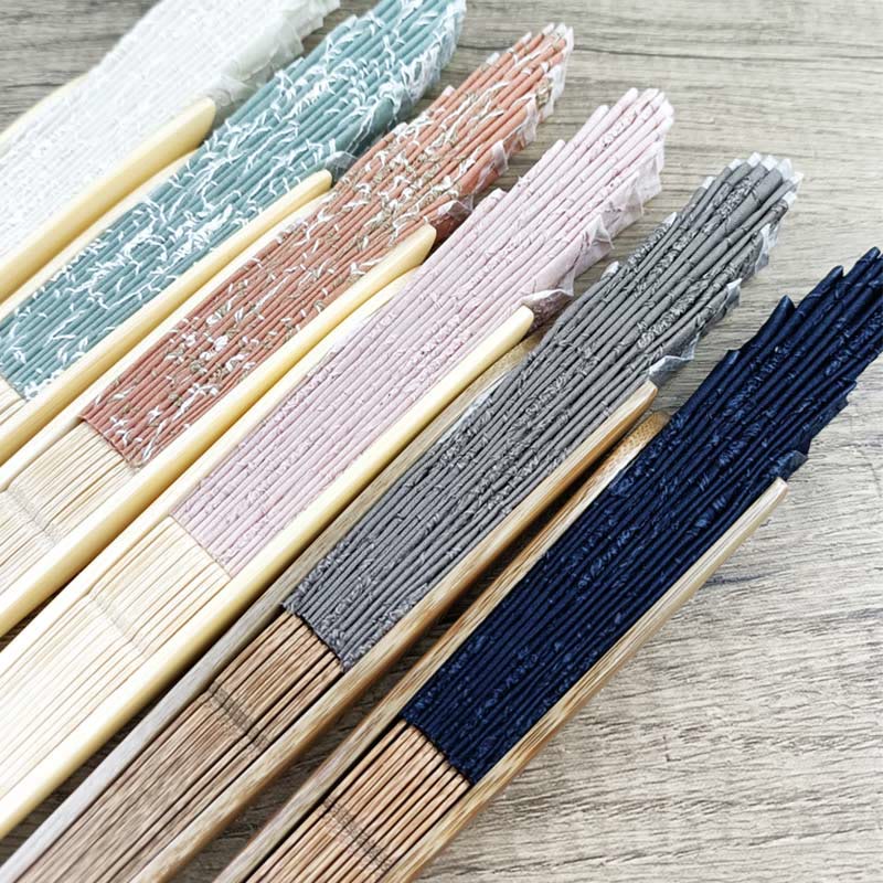 Nimara Ritual Retro Large Flower Embroidery Shell Shape Tassels Handheld Bamboo Folding Fan