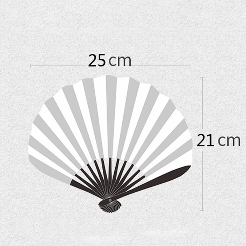 Nimara Ritual Retro Large Flower Embroidery Shell Shape Tassels Handheld Bamboo Folding Fan