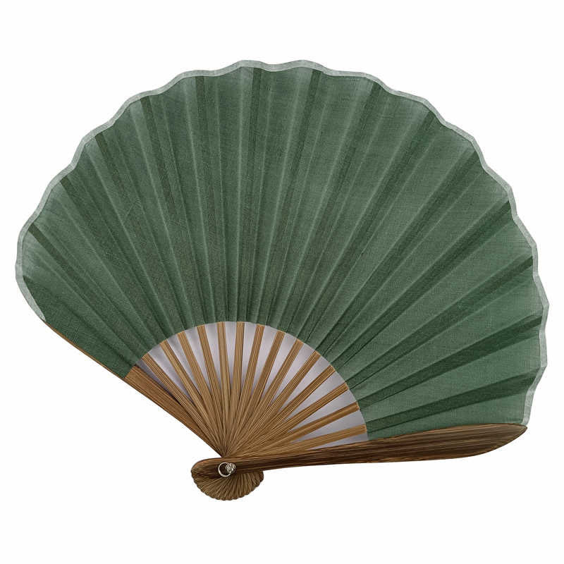 Nimara Ritual Retro Solid Color Shell Shape Handheld Bamboo Folding Fan