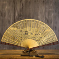 Nimara Ritual Hollow Carving Suzhou Garden Tiger Hill Pattern Handheld Burmese Wood Folding Fan