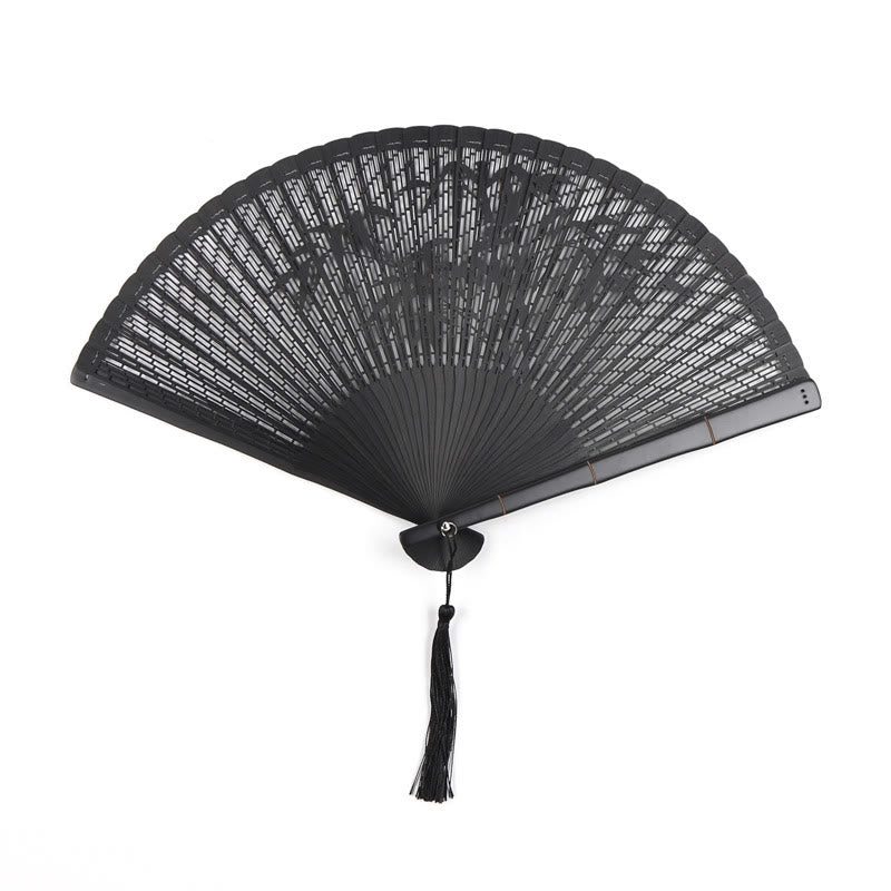 Nimara Ritual Retro Bamboo Hollow Engraving Handheld Bamboo Folding Fan