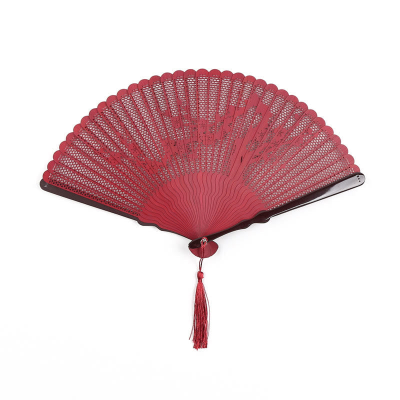 Nimara Ritual Retro Bamboo Hollow Engraving Handheld Bamboo Folding Fan