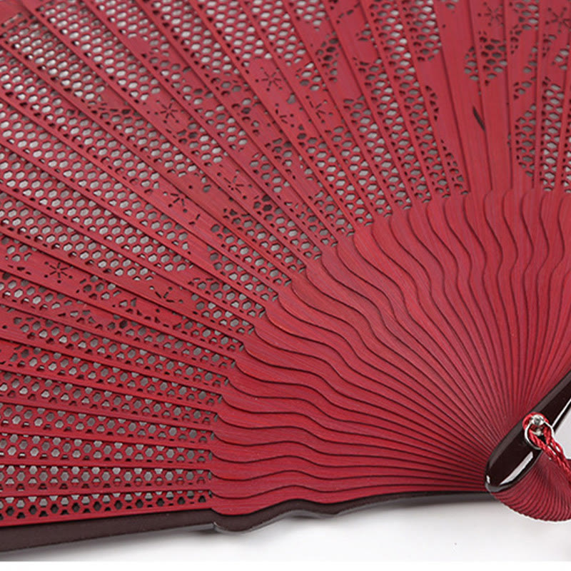 Nimara Ritual Retro Bamboo Hollow Engraving Handheld Bamboo Folding Fan