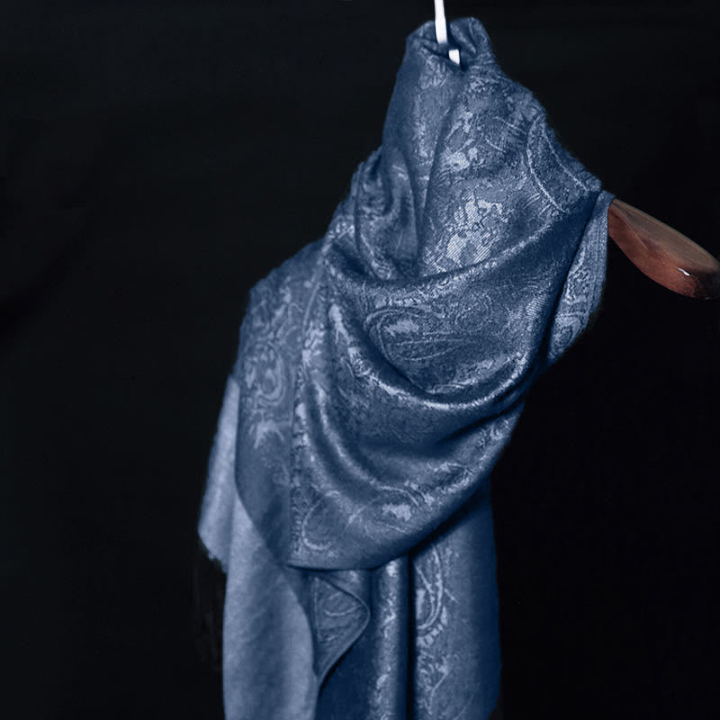 Nimara Ritual Tibetan Cashew Jacquard Tassels Shawl Spring Fall Winter Warm Cozy Scarf Wrap